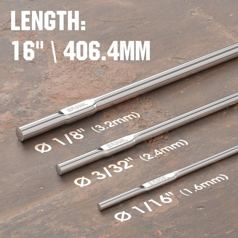 YESWELDER Stainless Steel TIG Welding Rod ER308L 1/8"x16" 5LB