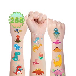 288 Pieces Dinosaur Temporary Tattoos Themed Birthday Party Favors Supplies Decorations, Dinosaur Tattoo Stickers Gifts for Game Prizes Reward