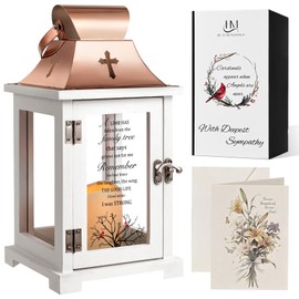 HugMemories Memorial Lantern, Sympathy Bereavement Gifts Ideas for Loss of Loved One Mother Father Sister Brother, Remembrance Funeral Gifts in Memory of Loved One with LED Candle