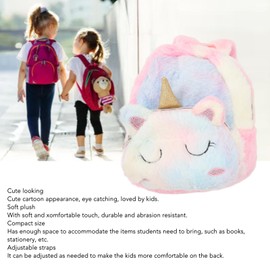 Cute Cartoon Backpack, Compact Plush Mini Travel Bag Soft Plush Rucksack with Adjustable Strap for Girls Kids Toddlers (S)