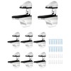 QWORK® 8 Pack Adjustable Glass Shelf Bracket, Wall Mounted Zinc