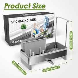 Ewaiira Stainless Steel Sink Caddy, Sponge Holder for Kitchen Sink 9.8″