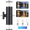 Modern Outdoor Wall Light with Dusk to Dawn Sensor, Exterior