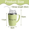 350ml Sippy Cup with Straw, Green Beakers for Elderly 3-in-1