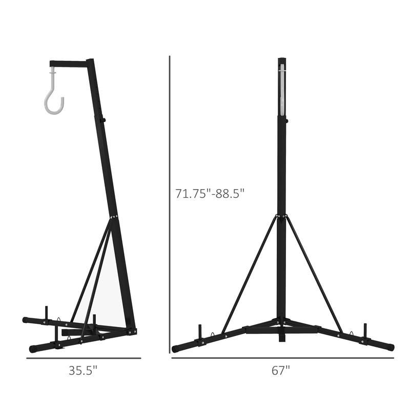 Foldable Heavy Bag Stand 67" -Adjustable Height Boxing Stand for