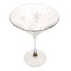 White Snowflake Martini Glass - Hand Painted - Winter Snow