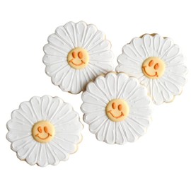 1 Dz. Smiling Daisy Cookies! Get Wells, Baby and Bridal Showers, Thank You's and I love You's! Themed Birthday Party Favors or Gift!