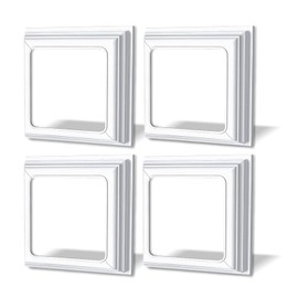 4x4 Post Base Cover, 4x4 Post Skirt, 4 Pcs Vinyl Post Skirt for Post Base Trim, Wood Vinyl Post Hand and Stair Rails by HOOTO(White, 4 Pack)