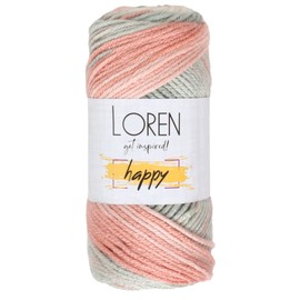 1 ovillo Loren Happy Hilo para tejer, 100% acrílico, 3.5 onzas (100 g) / 185 años (170 m), colores variados - RH013