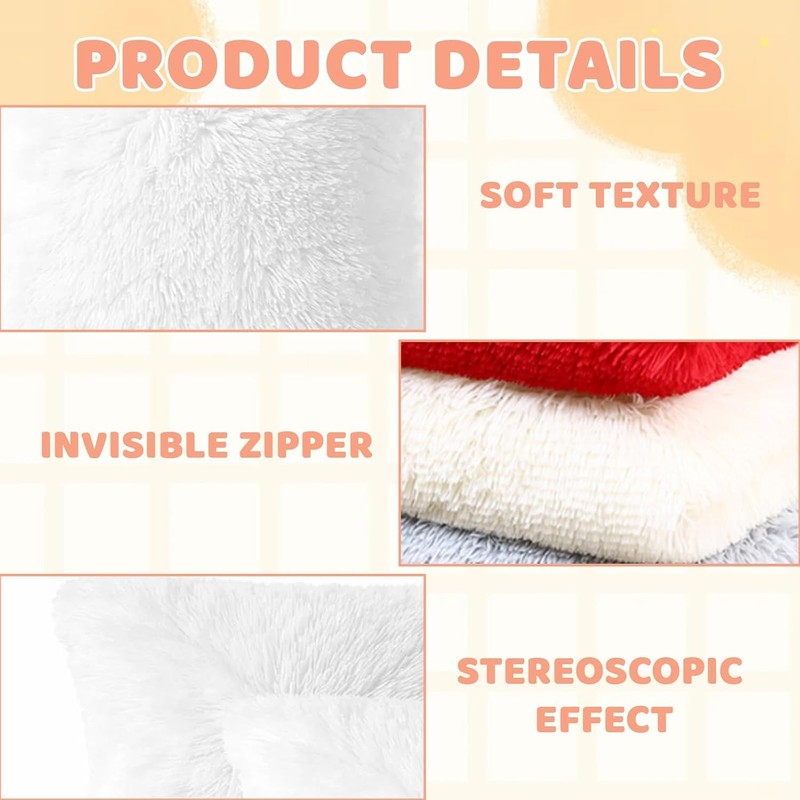 KYEDGC 2Pcs White Cushion Covers, Decorative Pillows for Bed, 45x45
