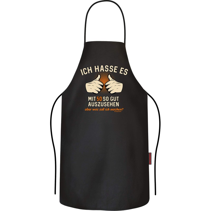 Rahmenlos Original BBQ Cooking Apron for 50th birthday, 100 %