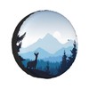 Mountain Landscape Deer Coniferous Trees and Forest Spare Tire Cover
