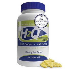 H2Q 8 x Absorption CoQ10 100mg (Non GMO, Soy Free, Vegan) 60 vegecaps