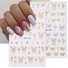 6 Sheets Butterfly Nail Art Stickers Gold Nail Decals 3D