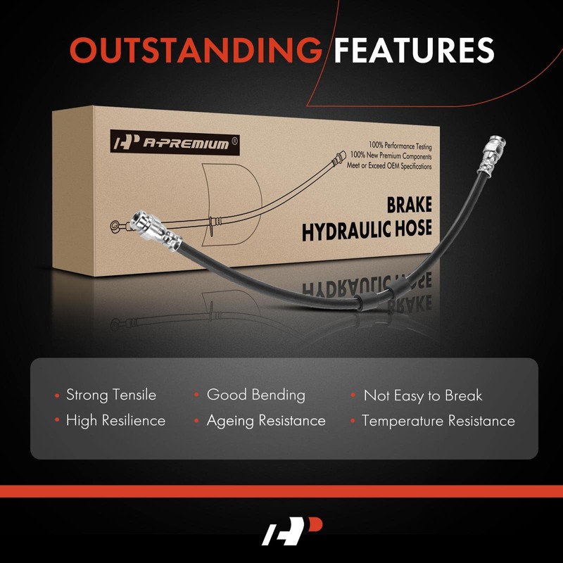 A-Premium Rear Driver and Passenger Outer Brake Hydraulic Hose Compatible