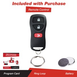 keylessoption Reemplazo 3 Botón Keyless Entry Remote Control Key Fob