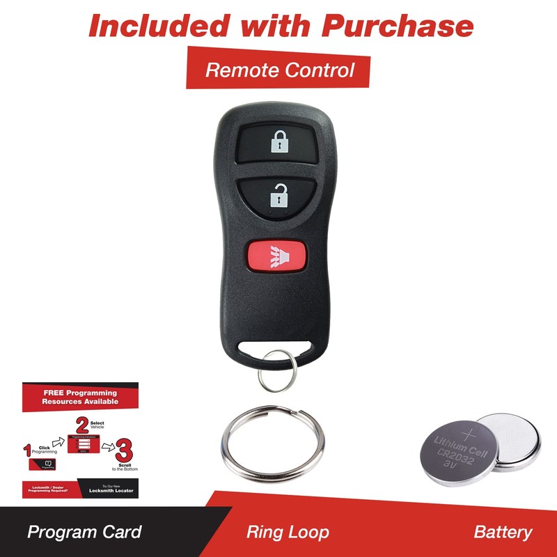 keylessoption Reemplazo 3 Botón Keyless Entry Remote Control Key Fob