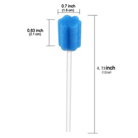 Wellgler's Disposable oral swabs,mouth swabs sponge Dental Swabs Unthreated （100pcs Blue)