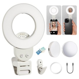 GODOX Litemons CRI97 TLCI98 LR Kit, LED Ring Light, 2800K-6500K, Small, Selfie Light, Video Light, Clip Type, Smartphone, Laptop, Actress Light, Mobile Clip Included, 5 Brightness Adjustment, Suitable