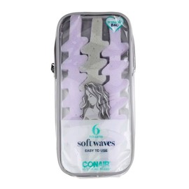 Conair Heatless Z-Shaped ZigZag Foam Hair Rollers, Assorted Colors, 6-Pieces