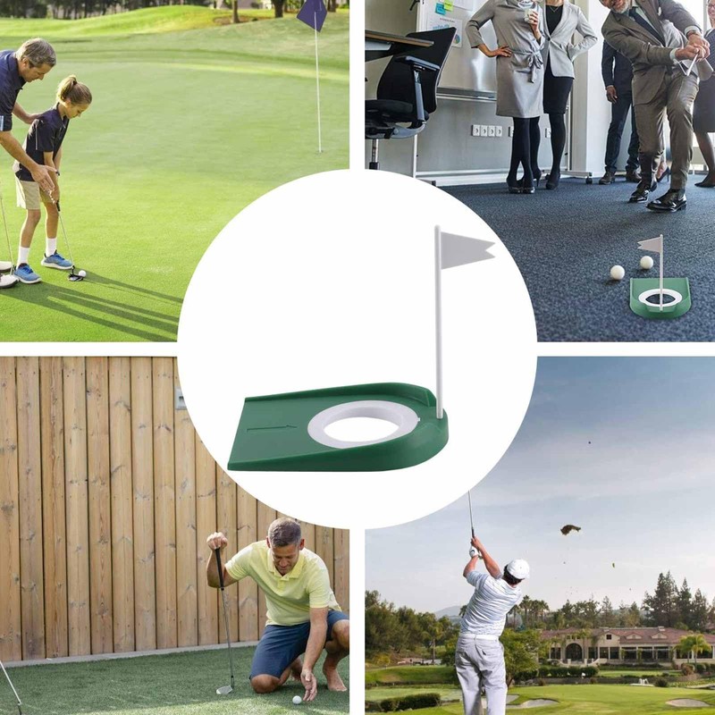 Golf Putting Mat Practice, Indoor Outdoor Golf Putting Cups and