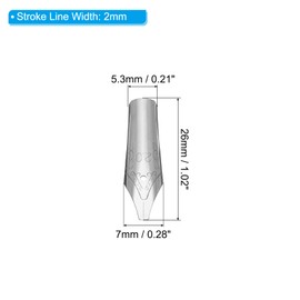 PATIKIL 2mm Line Width Fountain Pen Nib Replacement, 30 Pack 304 Stainless Steel Ink Dip Calligraphy Pen Nib for Drawing Writing, Silver