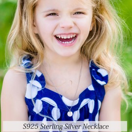 Hidepoo Dainty Disc Initial Necklaces for Women - S925 Sterling Silver Personalized Alphabet Letter Necklace for Women Tiny Double Side Initial Necklaces for Women Jewelry Gifts