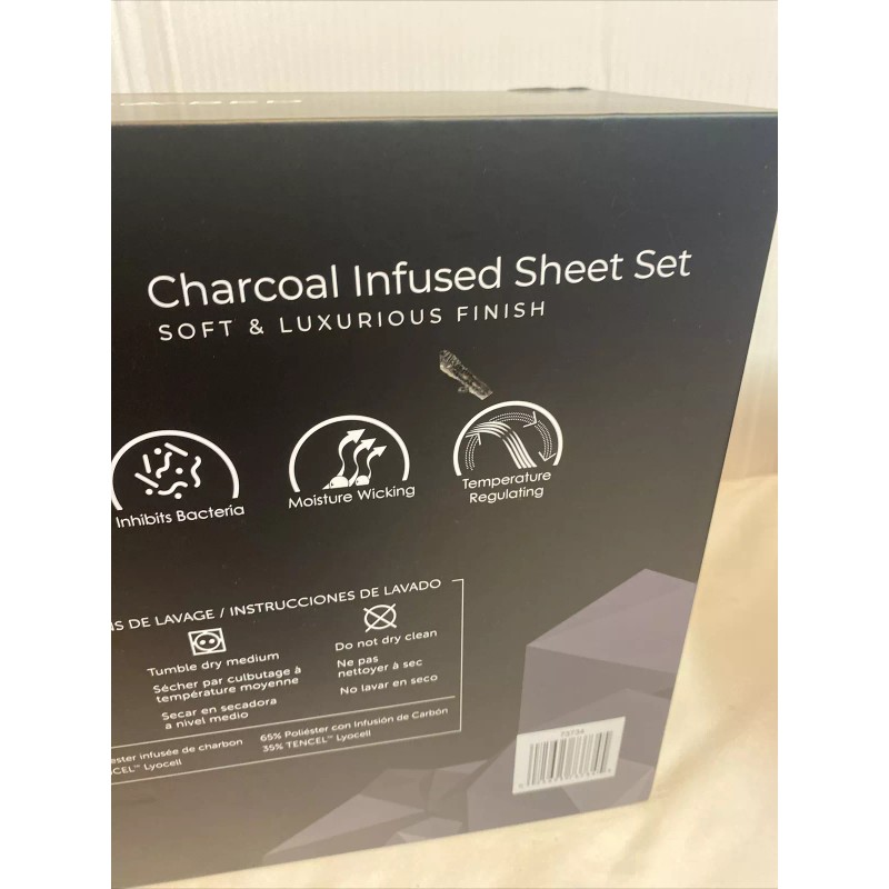 Protect-a-Bed Charcoal Infused Sheet Set Gray Split King