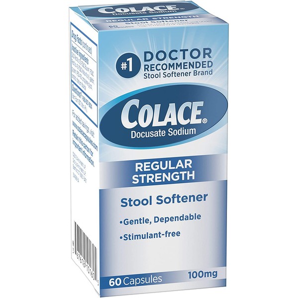 Colace Stool Softener 100 mg Capsules 60.0 ea. (Quantity of 3)