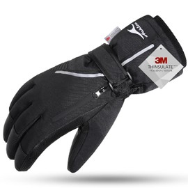 Achiou - Guantes de esquí de nieve, impermeables, con visualización táctil, para invierno, cálidos para hombres y mujeres, con bolsillo portátil