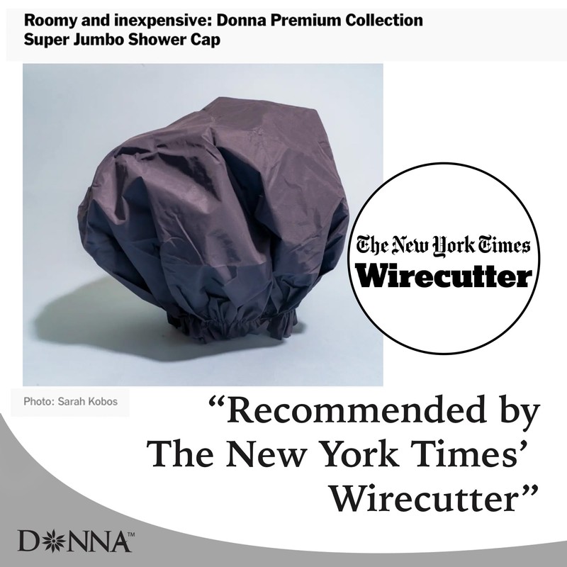 DONNA Super Jumbo Shower Cap – Comfortable Elastic Band, 100%