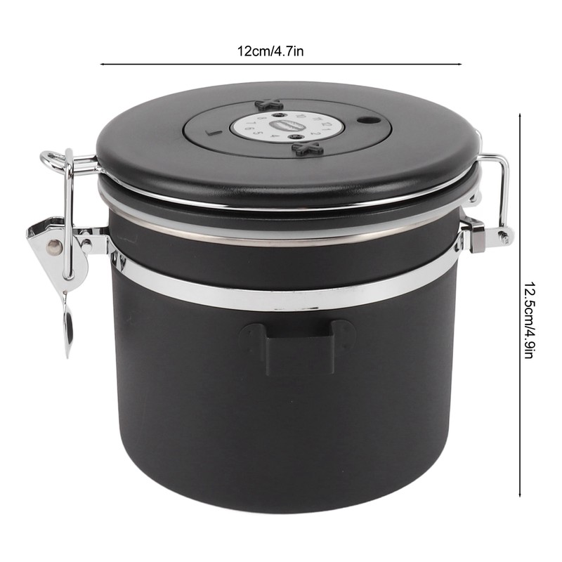 Airtight Coffee Canister 1.2L 304 Stainless Steel Coffee Bean Storage