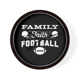 CafePress Family Faith Football Unique Decorative 10" Wall Clock