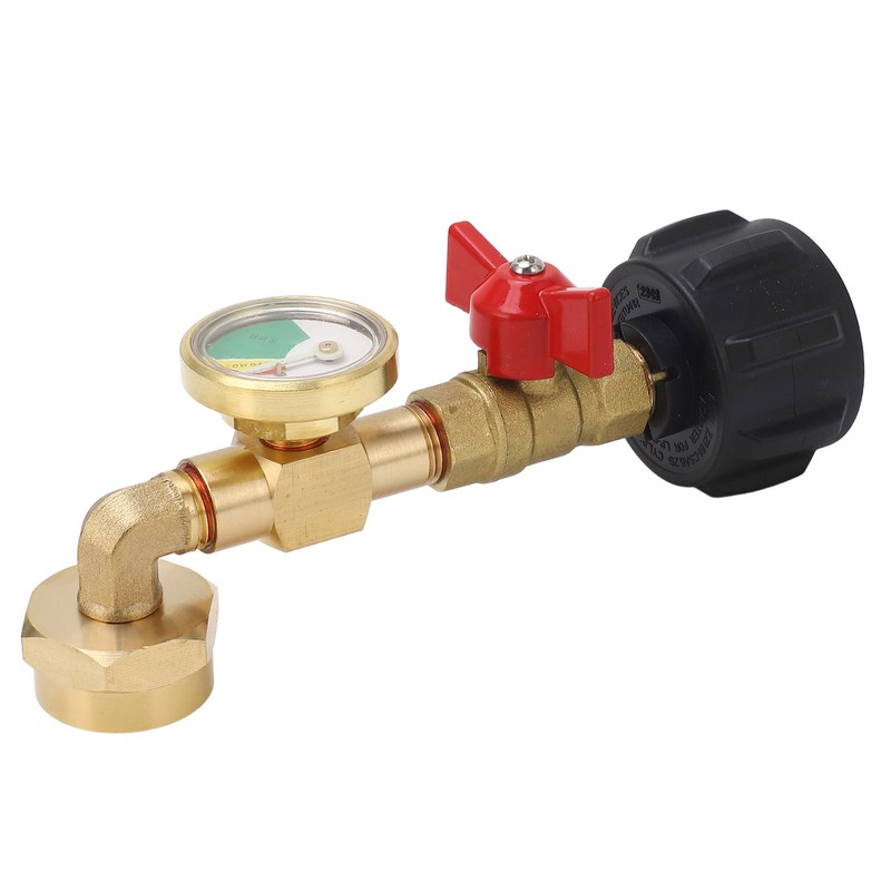 Propane Refill Adapter with Pressure Gauge and On Off Control