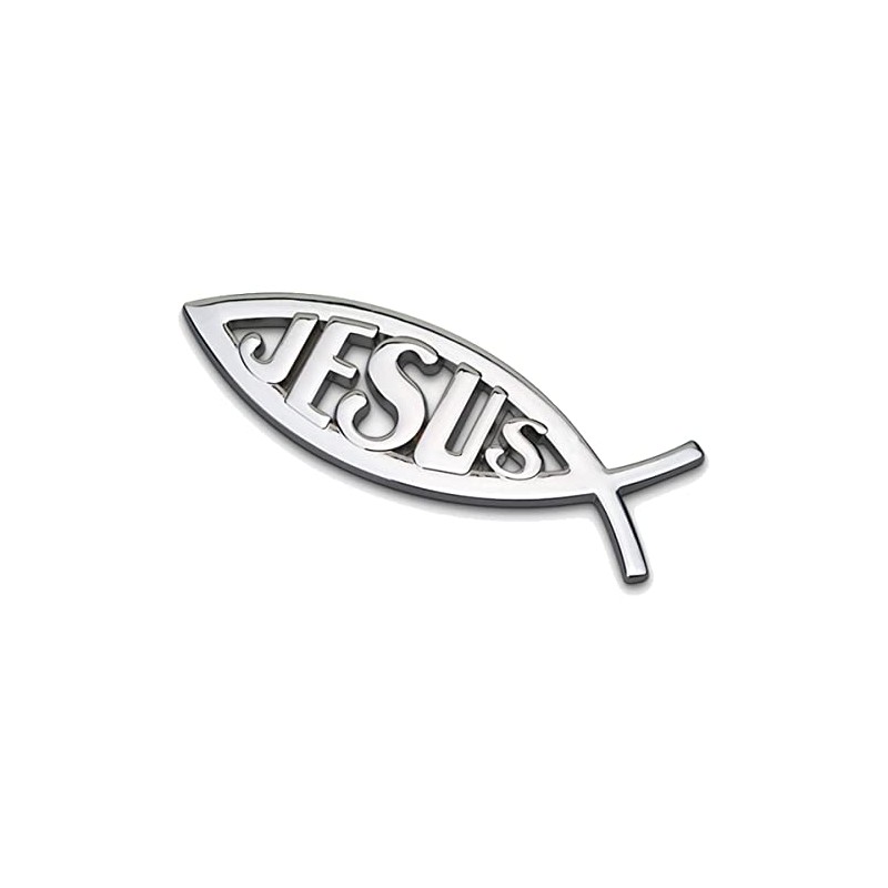 Catholic Town Car Chrome Emblem Jesus Christian Fish Symbol 3D