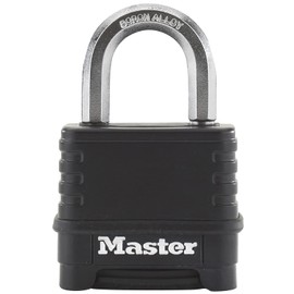 MASTER LOCK Heavy Duty Combination Padlock, Security level 9/10, Large Ergonomic Dials, Body Bumper, Outdoor, Weatherproof, Standard Shackle