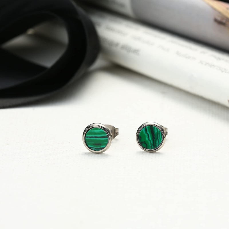 Pure Titanium Earring For Sensitive Ear High Polish Round Synthetic