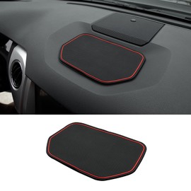 JDMCAR Upgraded Dashboard Mat Compatible with 2021 2020-2014 Toyota Tundra Accessories Silicone Material Dash Pad Liner(Red Trim)
