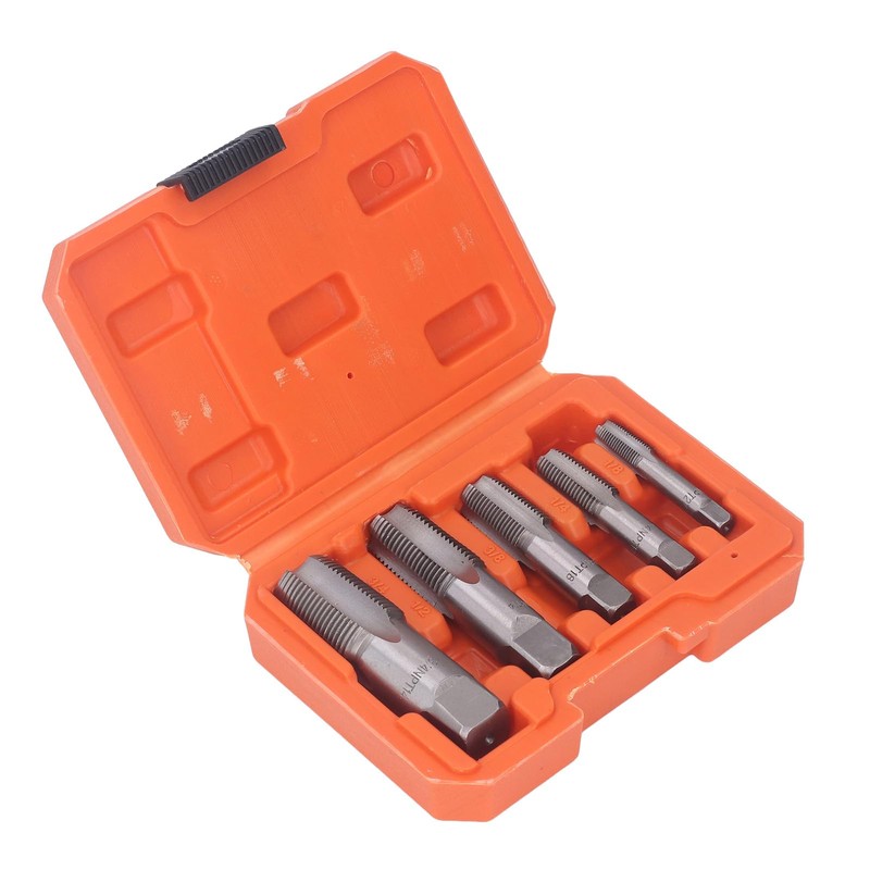 5 Piece NPT Pipe Tap Set, Carbon Steel Threaded Plumbing