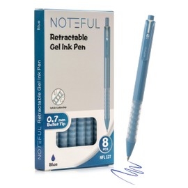 NOTEFUL Retractable Gel Pens Clicker, Medium Point 0.7, Premium Comfort Grip for Note Taking, Journaling and Smooth Writing