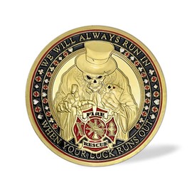Firefighters Challenge Coin Thin Red Line Fire Dept.