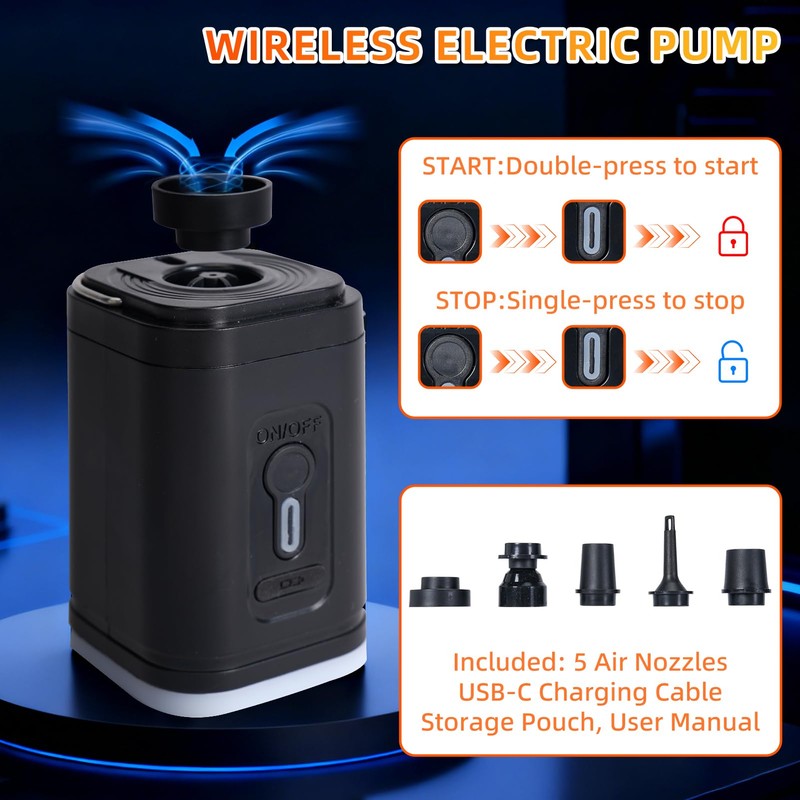Large Travel Vacuum Storage Bag with Wireless Pump, 44L Compression