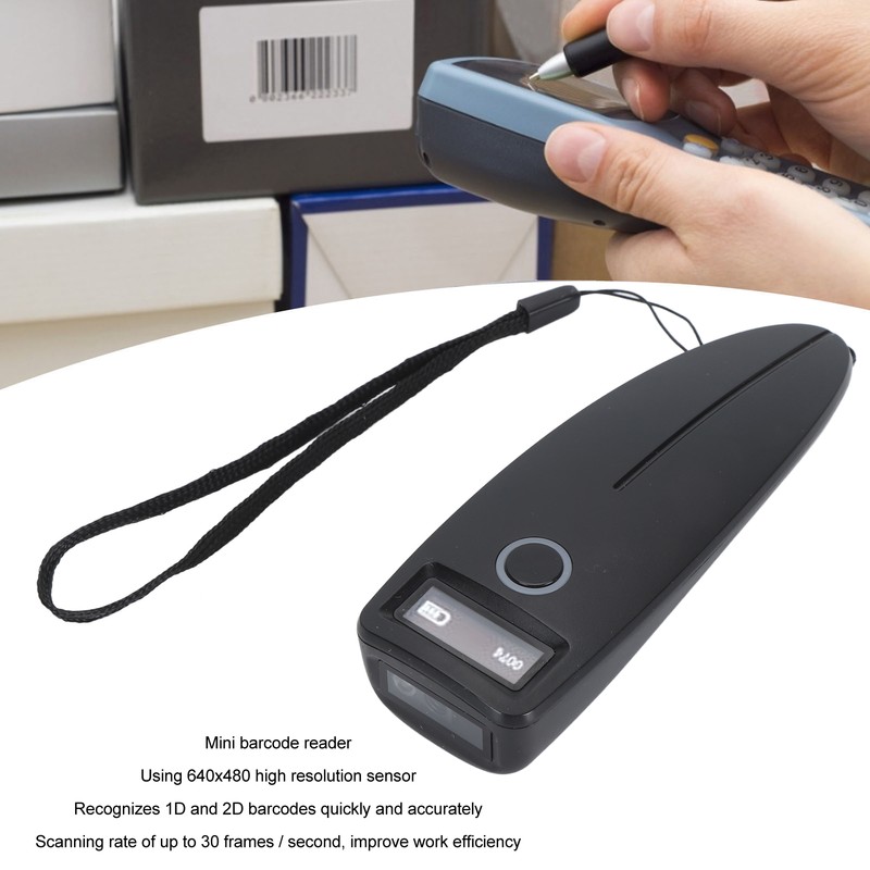 Bluetooth 2D 1D Barcode Scanner Portable Wireless Mini Barcode Reader