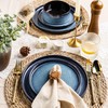 LERATIO Ceramic Dinnerware Sets for 4,Round Reactive Glaze Ceramic Plates
