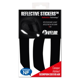 VFLUO - Stripes Reflective Stickers for Scorpion EXO 510 AIR Motorcycle Helmet - Approved for FR Dimensions - High Quality and Visibility - 3M™ Technology - Discreet and Design - Maximum Grip