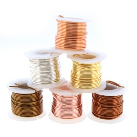 The Beadsmith Wire Elements - Alambre de cobre lacado de calibre 20 resistente al deslustre para hacer joyas, 3 yardas cada uno, 2,74 metros cada carrete (colores surtidos)