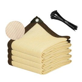 Shade Cloth with Grommets 20x20ft, 70% Sunblock Mesh Tarp & Outdoor Sun Shade for Garden Patio, Sun Shade Outdoor Cover, Plant Covers Freeze Protection for Greenhouse, Kennel, Lawn, Beige