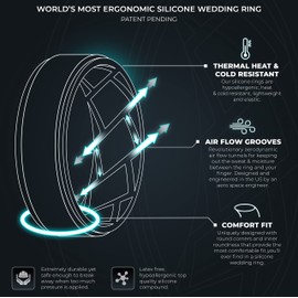 Saco Band Silicone Ring Wedding Band for Men - 8mm Width 2.3mm Thick (Black, Grey A, Dark Metal G, Dark Blue H, Light Grey C, Dark Blue D, Dark Metallic E - Size 8.5-9 (18.90mm))