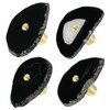Mookaitedecor Set of 4 Black Agate Crystal Drawer Knobs with