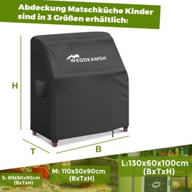 Mud Kitchen Cover Waterproof 130 x 60 x 100 cm, 420D Heavy Duty Outdoor Cover For Kids Mud Kitchen, Weather Resistant Outdoor Mud Kitchen Cover With Buckle